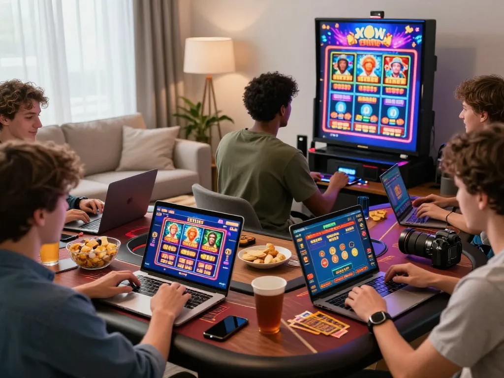Players enjoying MM88 online casino games in a vibrant, engaging setting.