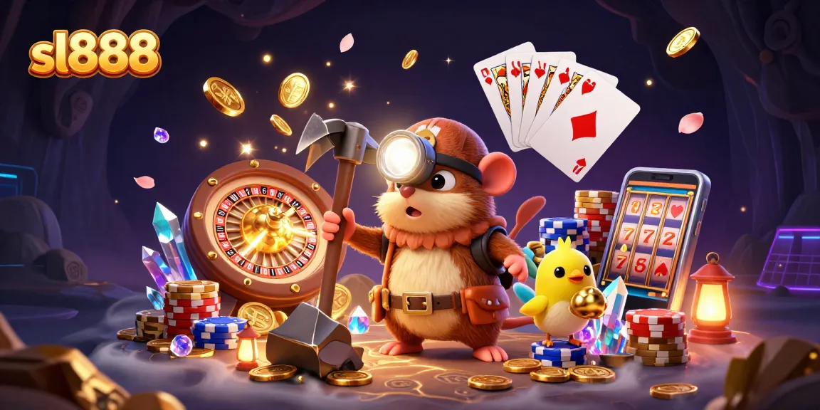Engage with sl888 and win as the treasure hunter mole discovers golden gems in an exciting casino setting.