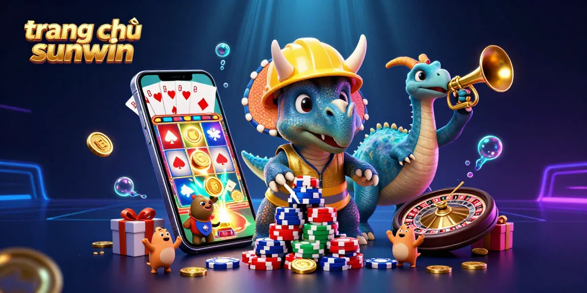 Experience the thrilling action at trang chủ sunwin with lively characters celebrating big wins amid vibrant gaming elements.