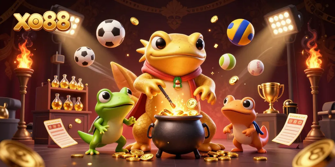 Place bets and win at xo88 with a vibrant scene of sports-themed gaming and alchemy.